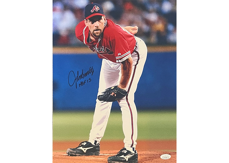 John Smoltz Signed Atlanta Braves 11x14 photo JSA HOF 15