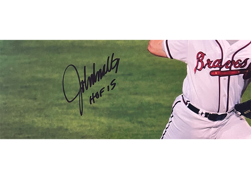 John Smoltz Signed Atlanta Braves 11x14 photo JSA HOF 15