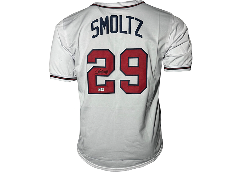 John Smoltz Signed Atlanta White Baseball Jersey Beckett