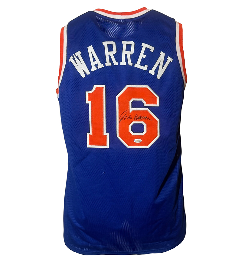 John Warren Signed New York Blue Basketball Jersey JSA