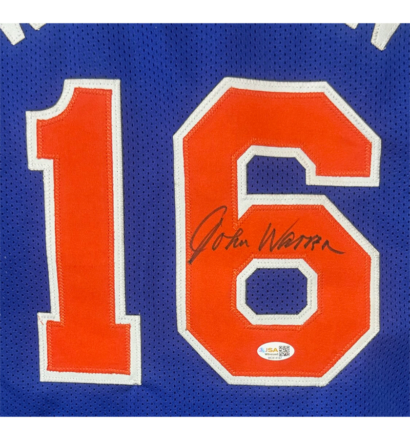 John Warren Signed New York Blue Basketball Jersey JSA