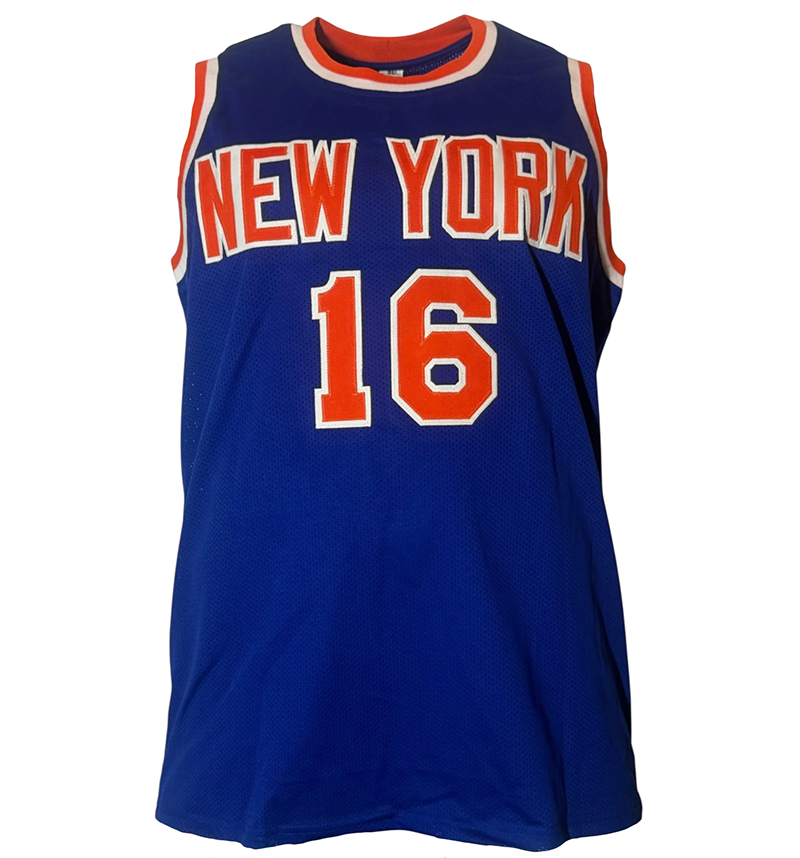 John Warren Signed New York Blue Basketball Jersey JSA