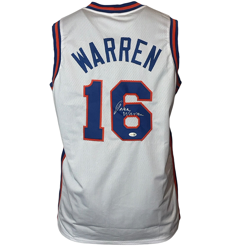 John Warren Signed New York White Basketball Jersey JSA