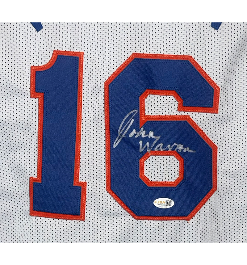 John Warren Signed New York White Basketball Jersey JSA