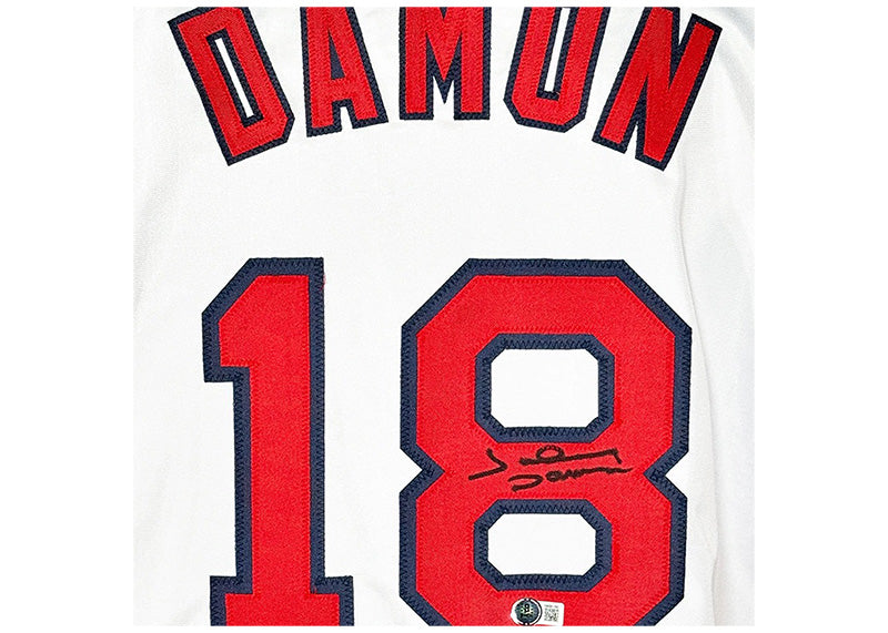 Johnny Damon Signed Boston White Baseball Jersey Beckett