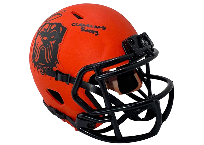 Johnny Manziel Signed Cleveland Browns Rave Mini Helmet Beckett F Cleveland Inscription