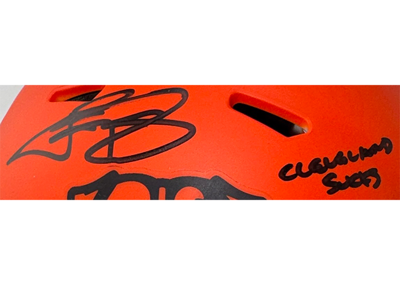 Johnny Manziel Signed Cleveland Browns Rave Mini Helmet Beckett F Cleveland Inscription
