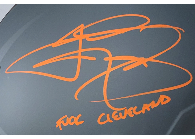 Johnny Manziel Signed Cleveland Browns Slate Full Size Helmet Beckett F Inscription
