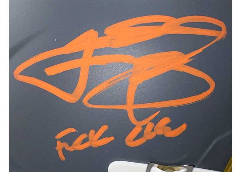 Johnny Manziel Signed Cleveland Browns Slate Mini Helmet Beckett F Cleveland Inscription
