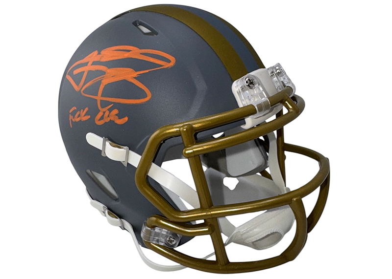 Johnny Manziel Signed Cleveland Browns Slate Mini Helmet Beckett F Cleveland Inscription