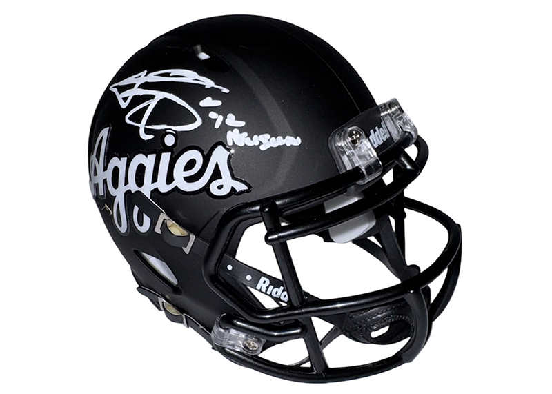 Johnny Manziel Signed Texas A&M Aggies Script Speed Mini Helmet Heisman '12 JSA