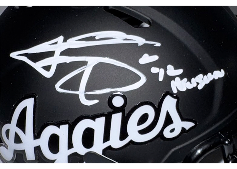Johnny Manziel Signed Texas A&M Aggies Script Speed Mini Helmet Heisman '12 JSA
