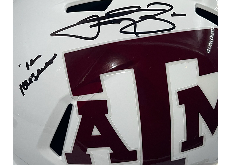 Johnny Manziel Signed Texas A&M Full Size Helmet Beckett 12 Heisman Inscription