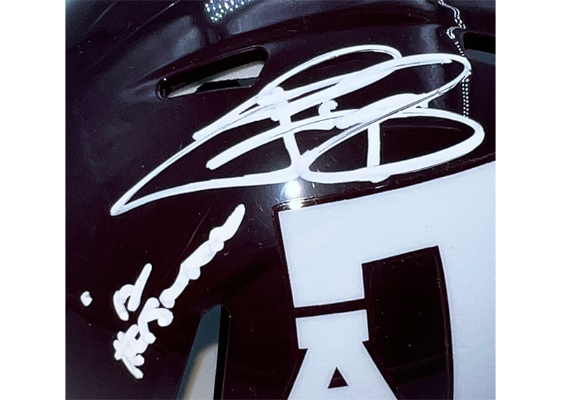 Johnny Manziel Signed Texas A&M Speed Mini Helmet Beckett 12 Heisman Inscription