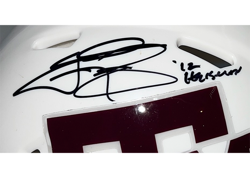 Johnny Manziel Signed Texas A&M Speed Mini Helmet Beckett 12 Heisman Inscription