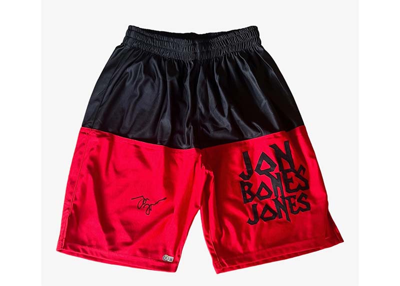 Jon Jones Signed Black-Red MMA Fighting Trunks Beckett