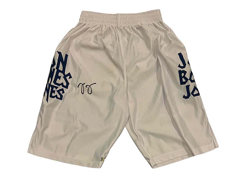 Jon "Bones" Jones Signed White MMA Fighting Trunks Beckett