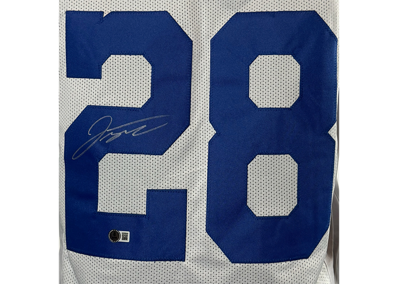 Jonathan Taylor Signed Indianapolis White Football Jersey Beckett
