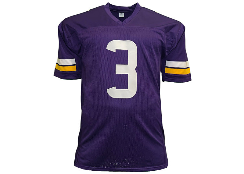 Jordan Addison Signed Custom Purple Football Jerseys Beckett