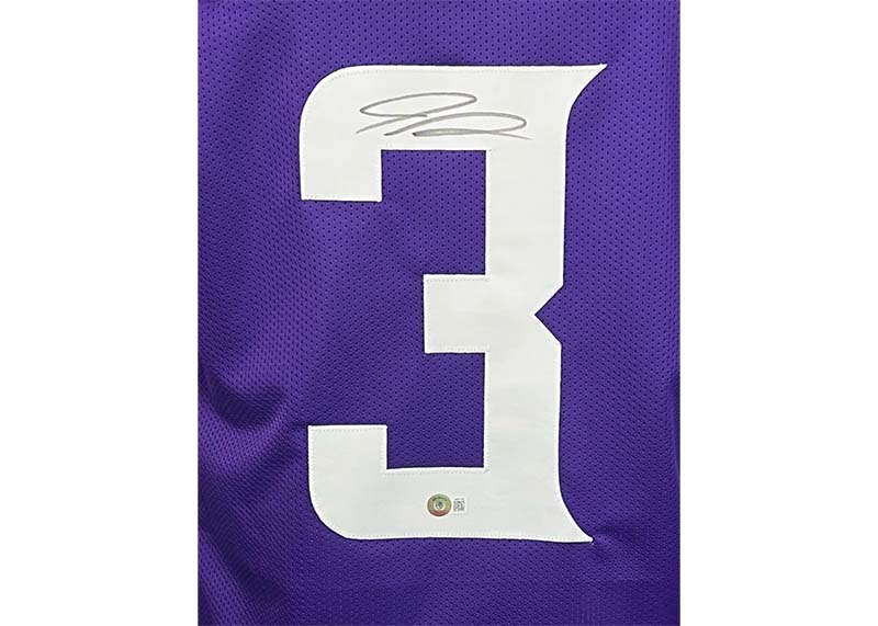 Jordan Addison Signed Custom Purple Football Jerseys Beckett