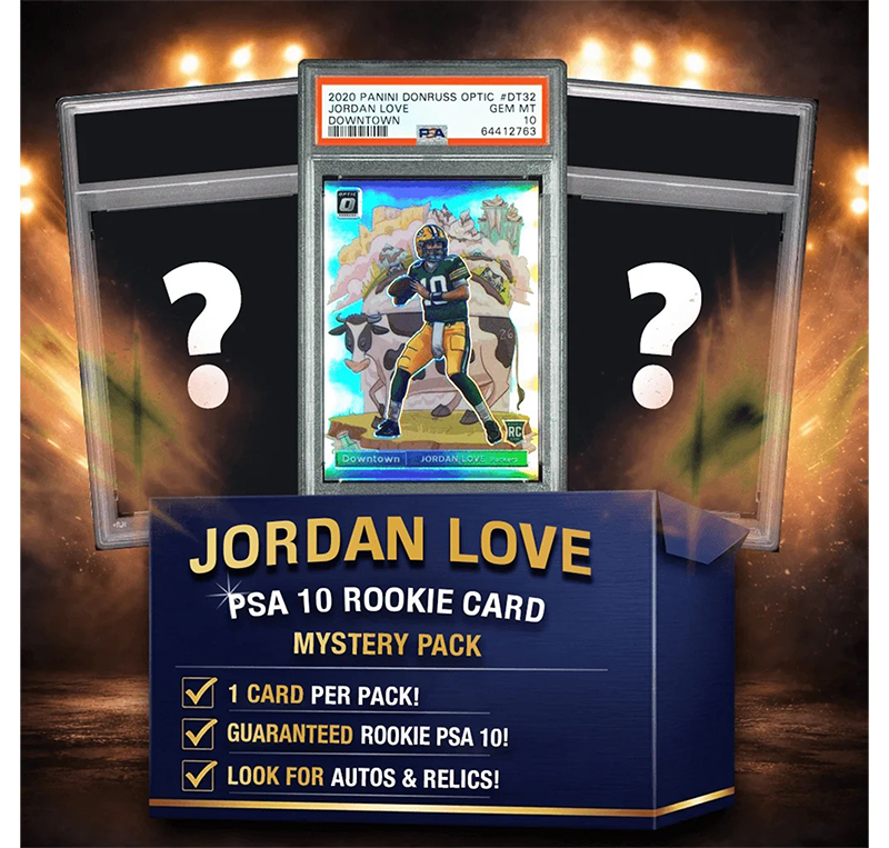 Jordan Love PSA 10 Graded Rookie Football Card Mystery Pack
