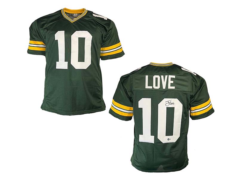 Jordan Love Signed Custom Green Football Jersey Beckett