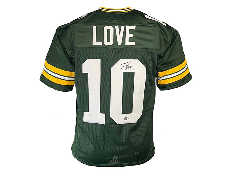 Jordan Love Signed Custom Green Football Jersey Beckett – Golden Autographs