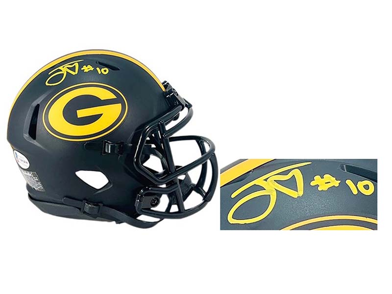 Jordan Love Signed Green Bay Packers Eclipse Mini Helmet (Beckett)