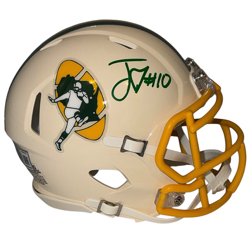 Jordan Love Signed Green Bay Packers Retro Mini Helmet Beckett BAS