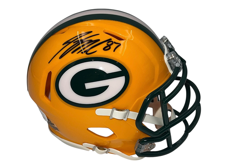 Jordy Nelson Signed Green Bay Packers Mini Speed Football Helmet JSA
