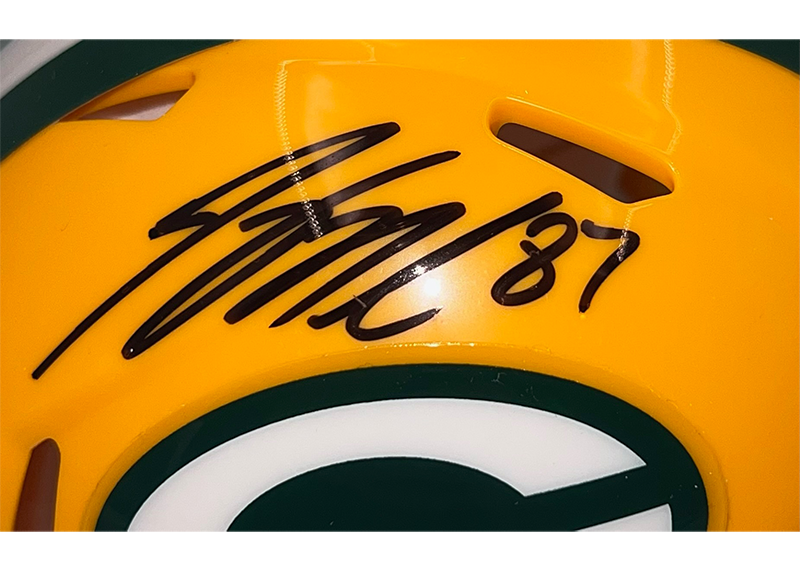 Jordy Nelson Signed Green Bay Packers Mini Speed Football Helmet JSA