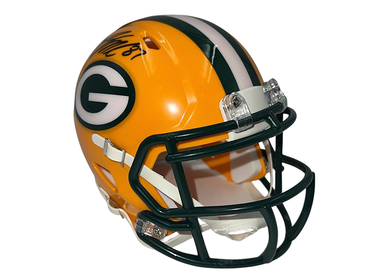 Jordy Nelson Signed Green Bay Packers Mini Speed Football Helmet JSA