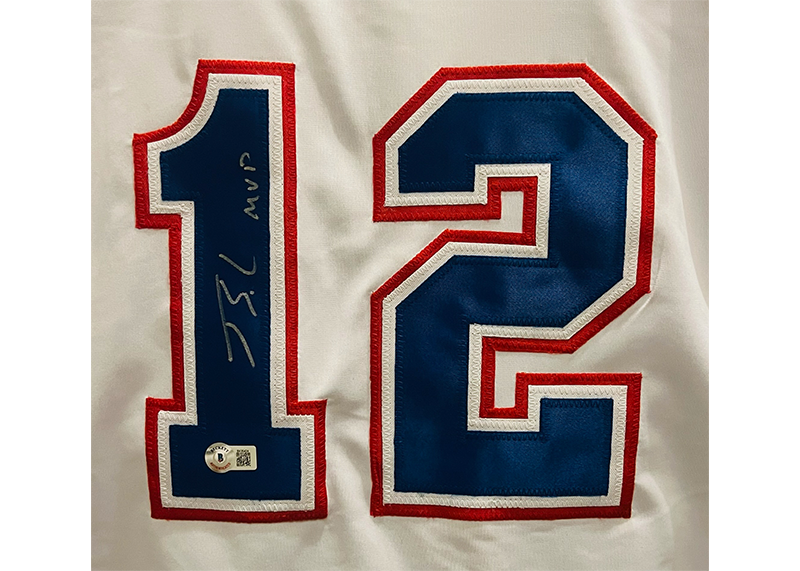 Jorge Soler Signed Atlanta throwback Baseball Jersey Beckett MVP Inscription