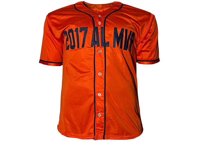 Jose Altuve Signed 2017 AL MVP Orange Baseball Jersey Beckett