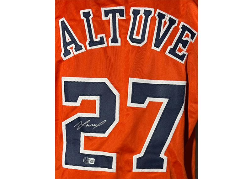 Jose Altuve Signed 2017 AL MVP Orange Baseball Jersey Beckett