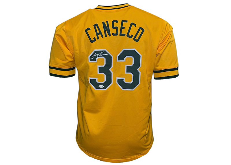 Jose Canseco Signed Oakland Yellow Baseball Jersey JSA