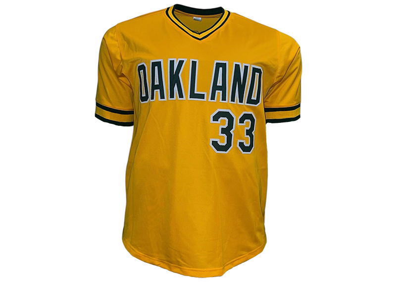 Jose Canseco Signed Oakland Yellow Baseball Jersey JSA