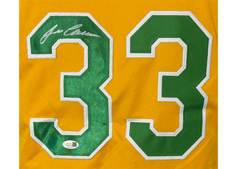 Jose Canseco Signed Oakland Yellow Baseball Jersey JSA
