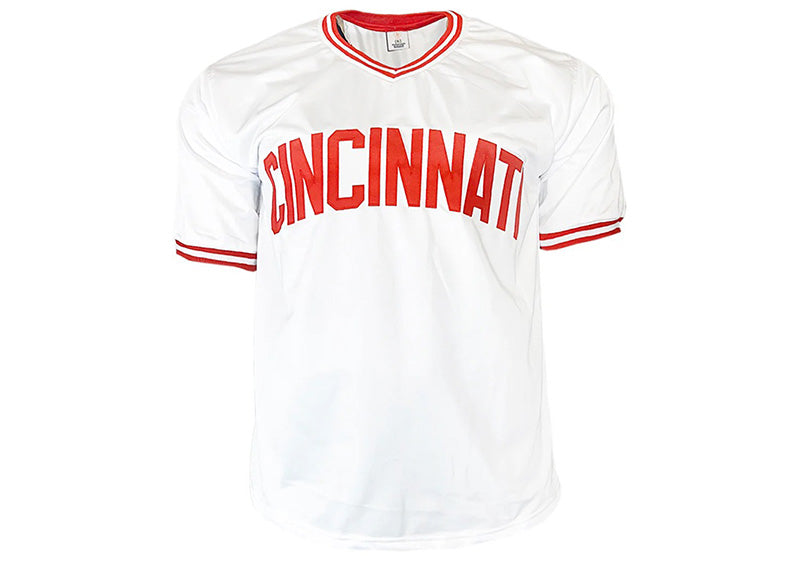 Jose Rijo Signed 90 WS MVP Insc Cincinnati White Baseball Jersey Beckett