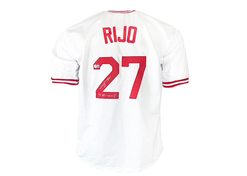Jose Rijo Signed 90 WS MVP Insc Cincinnati White Baseball Jersey Beckett