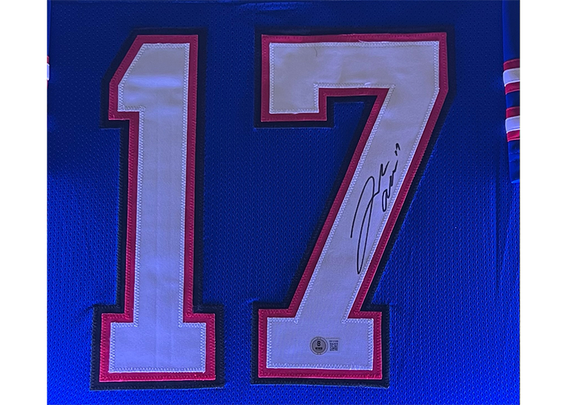 Josh Allen Signed Framed Jersey 34x42 LED Lighted Display w/ Playable Video TV Beckett