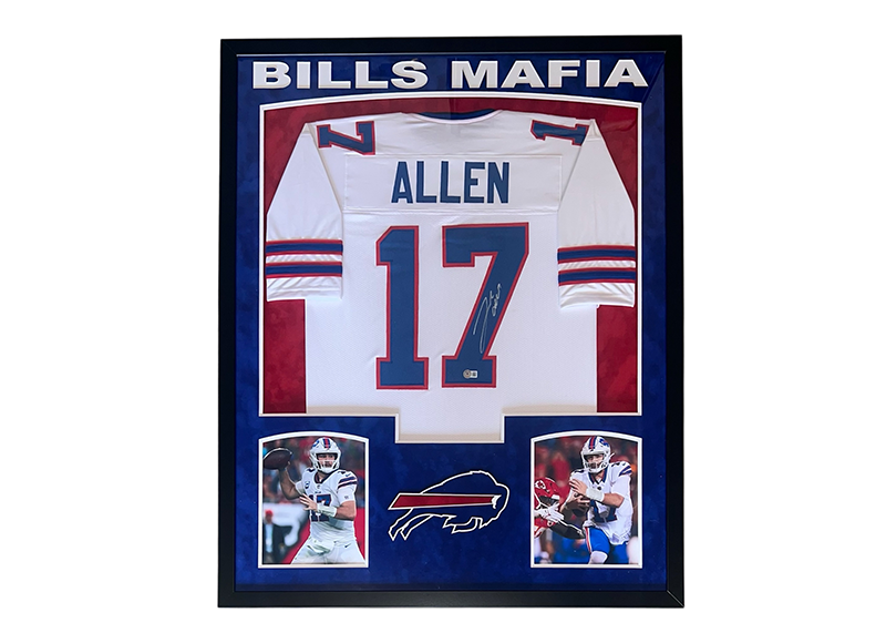 Josh Allen Signed White 34x42 Framed Football Jersey Beckett