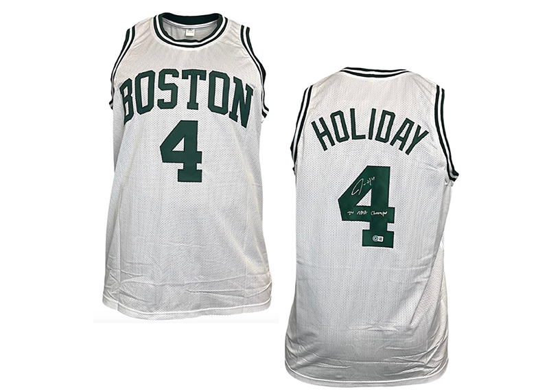 Jrue Holiday Signed Boston White Basketball Jersey JSA 24 NBA Champs Insc