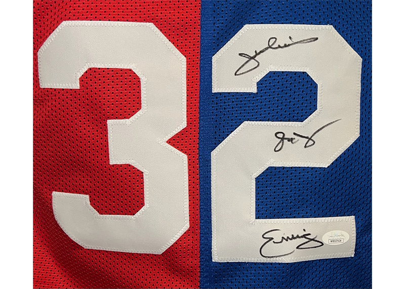 Julius Erving (Dr.J) Signed New York Red-Blue Basketball Jersey JSA