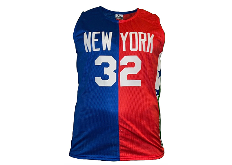 Julius Erving (Dr.J) Signed Custom New York Red-Blue Basketball Jersey JSA