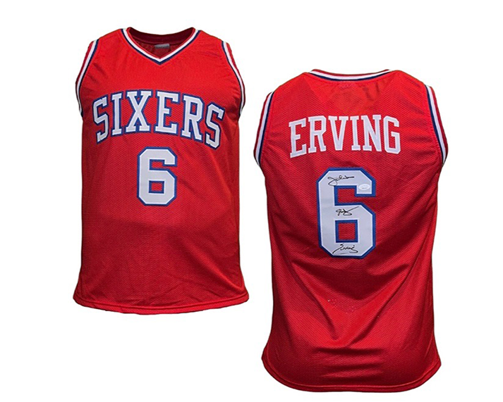 Julius Erving (Dr.J) Signed Philadelphia Red Basketball Jersey JSA
