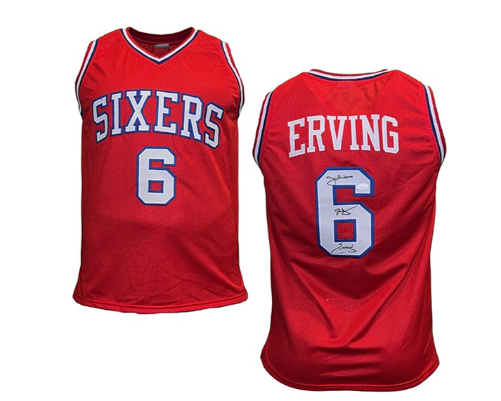 Julius Erving (Dr.J) Signed Custom Philadelphia Red Basketball Jersey JSA