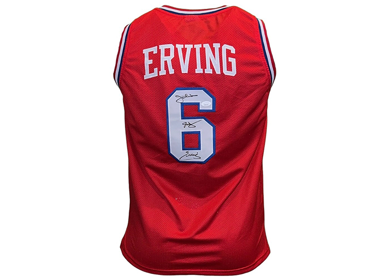 Julius Erving (Dr.J) Signed Custom Philadelphia Red Basketball Jersey JSA