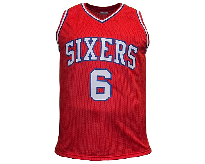 Sports Integrity Julius Dr J Erving Philadelphia Signed Red Pro Style Basketball Jersey JSA