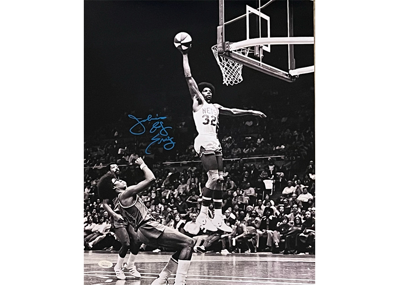 Julius Erving (Dr. J) Signed Nets 16x20 Photo JSA